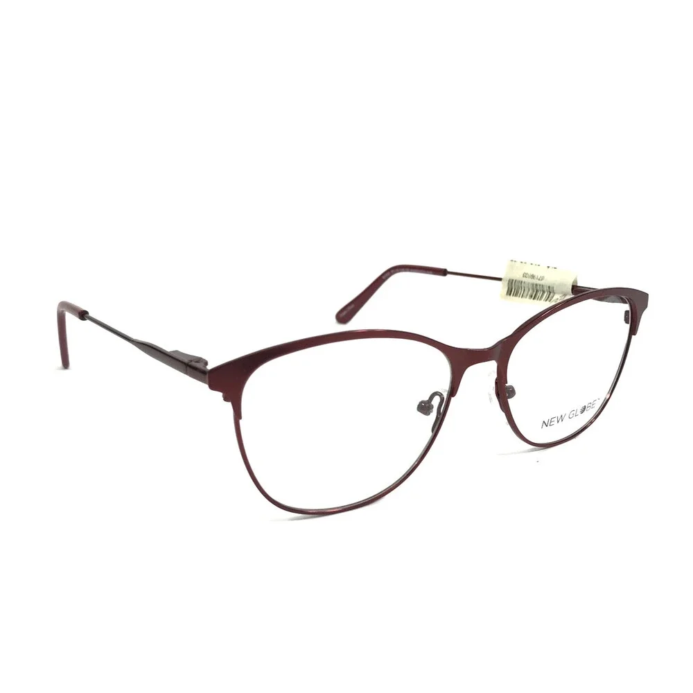 New Globe Eyeglasses Frames L5176-P WINE Purple Red Cat Eye Full Rim 55-16-145